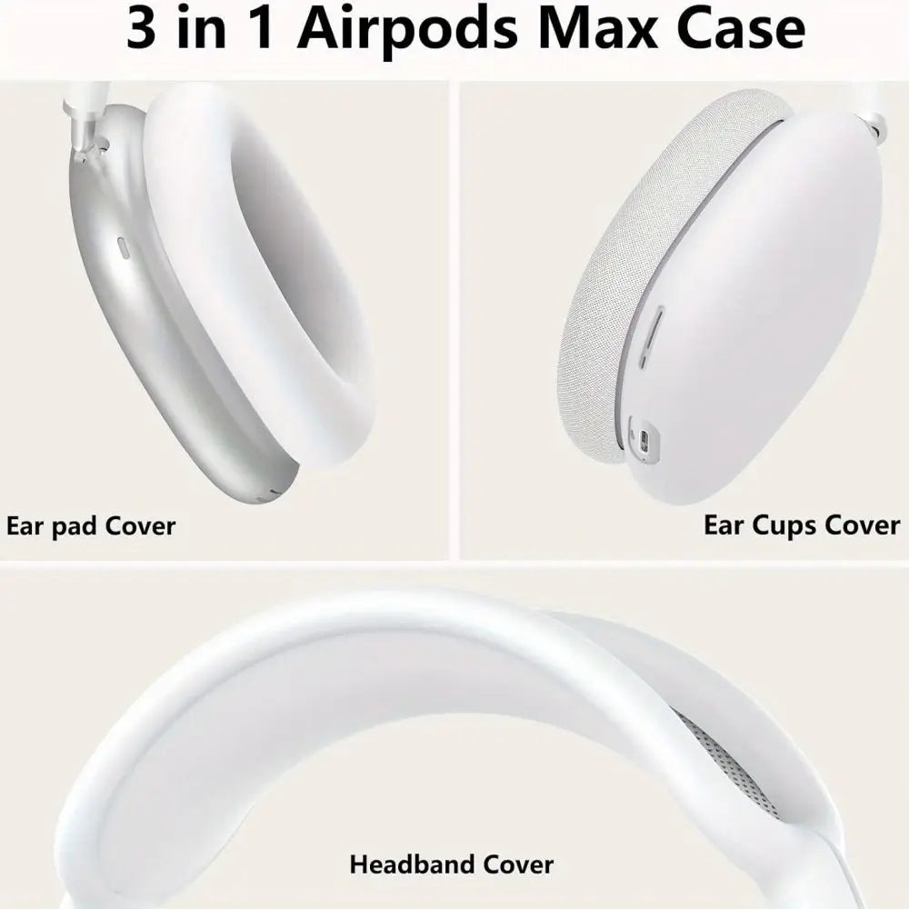 3 in 1 Soft Silicone Skin Protector Headphones Case For Airpods Max