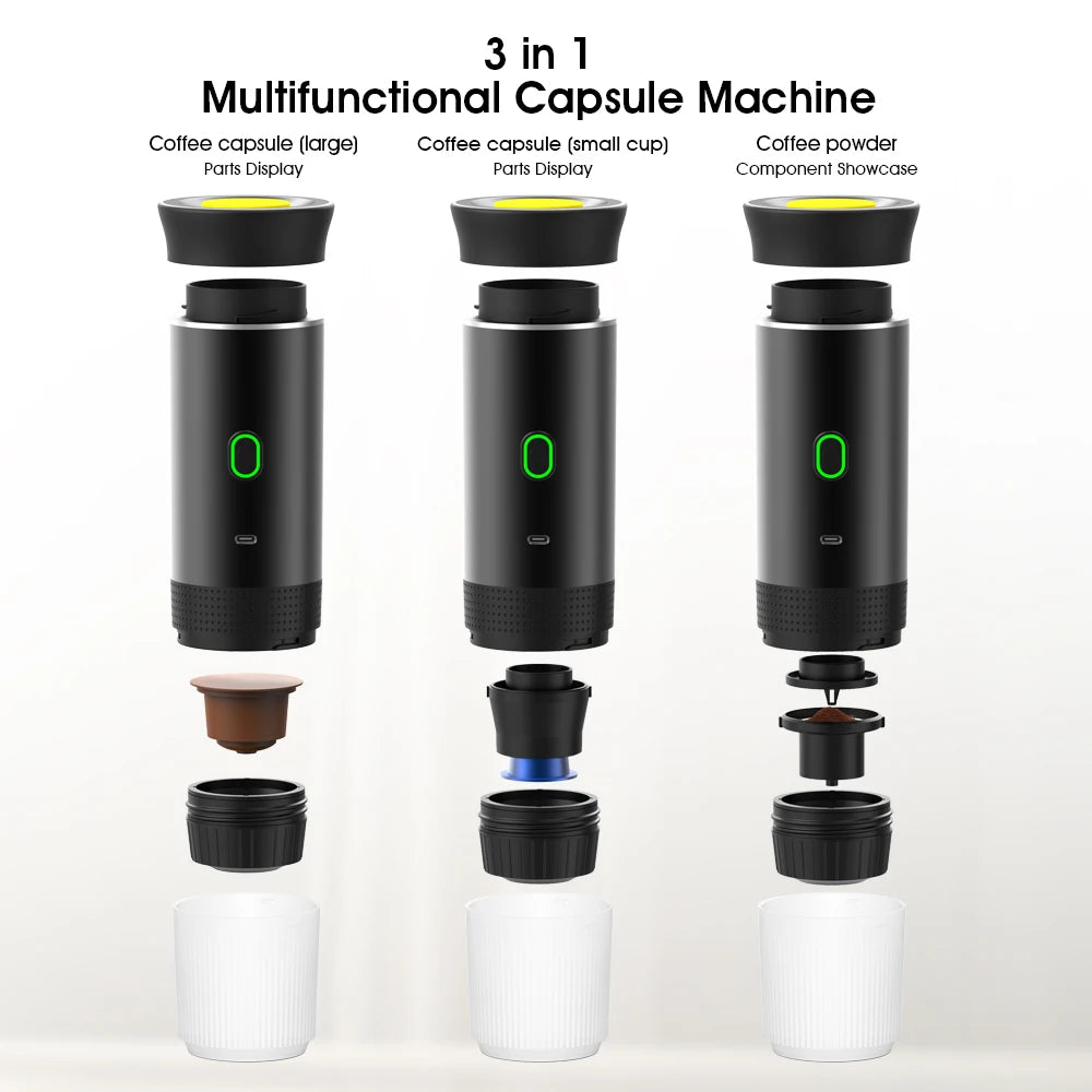 Travel Electric Espresso Machine 3 in 1 Portable Coffee Maker
