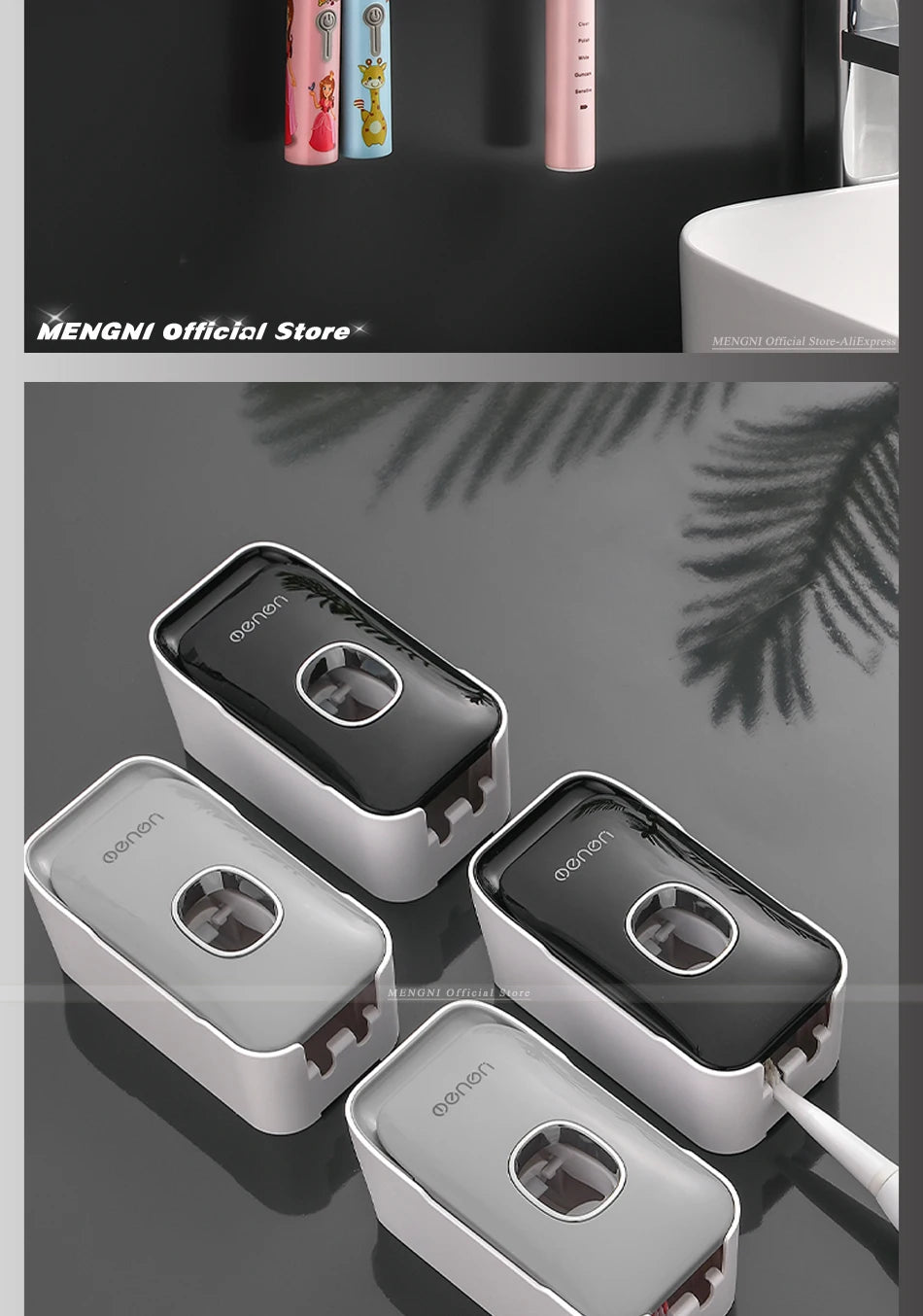 Automatic Toothpaste Dispenser with Toothbrush Holder