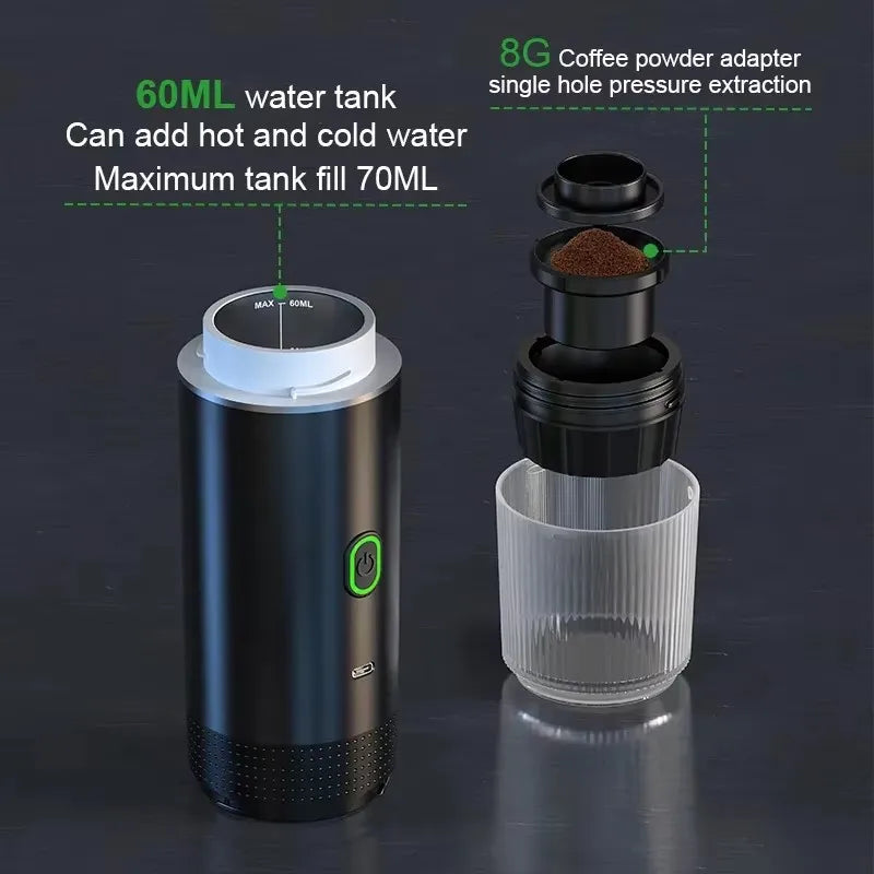 Travel Electric Espresso Machine 3 in 1 Portable Coffee Maker