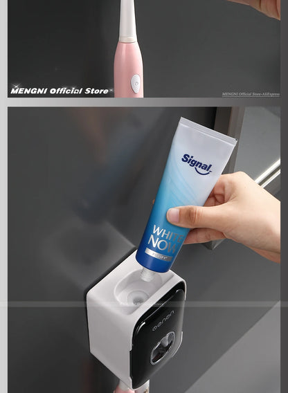 Automatic Toothpaste Dispenser with Toothbrush Holder