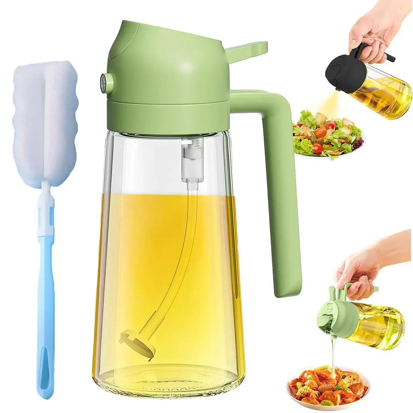 1-2PCS 2in1 Spray Oil Dispenser