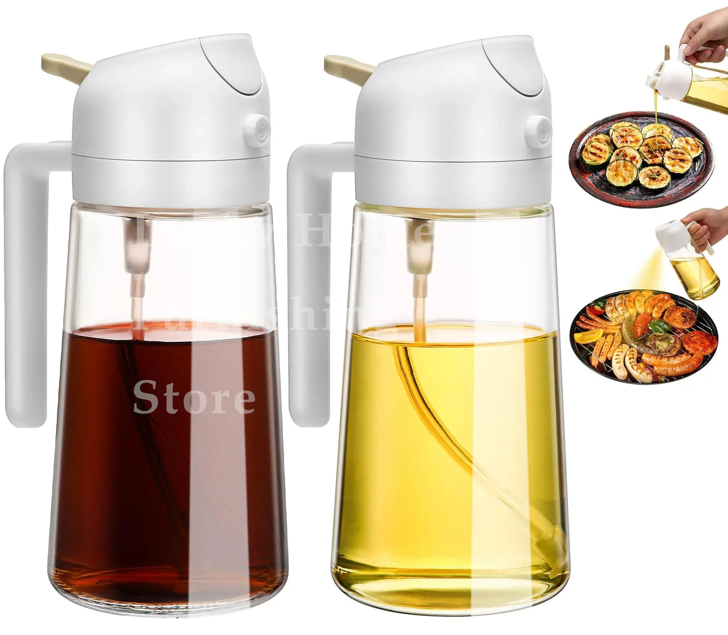 1-2PCS 2in1 Spray Oil Dispenser