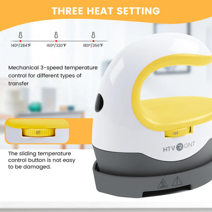 HTVRONT 2nd Gen Portable MINI Heat Press Machine DIY Auto