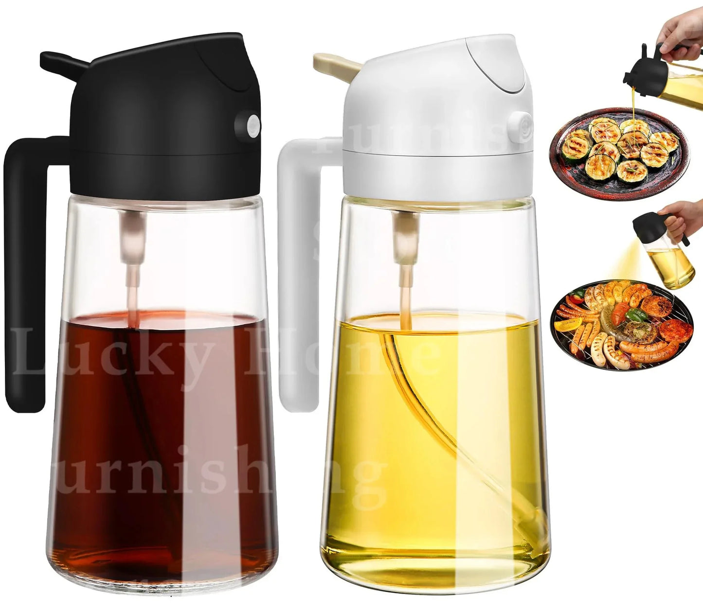 1-2PCS 2in1 Spray Oil Dispenser