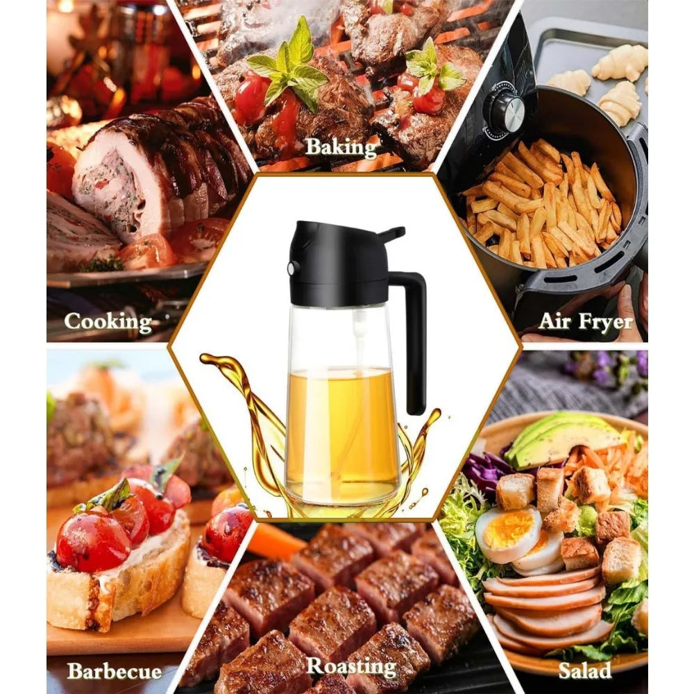 1-2PCS 2in1 Spray Oil Dispenser