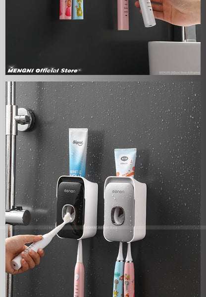 Automatic Toothpaste Dispenser with Toothbrush Holder