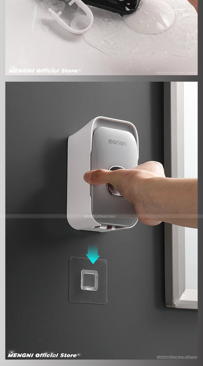Automatic Toothpaste Dispenser with Toothbrush Holder