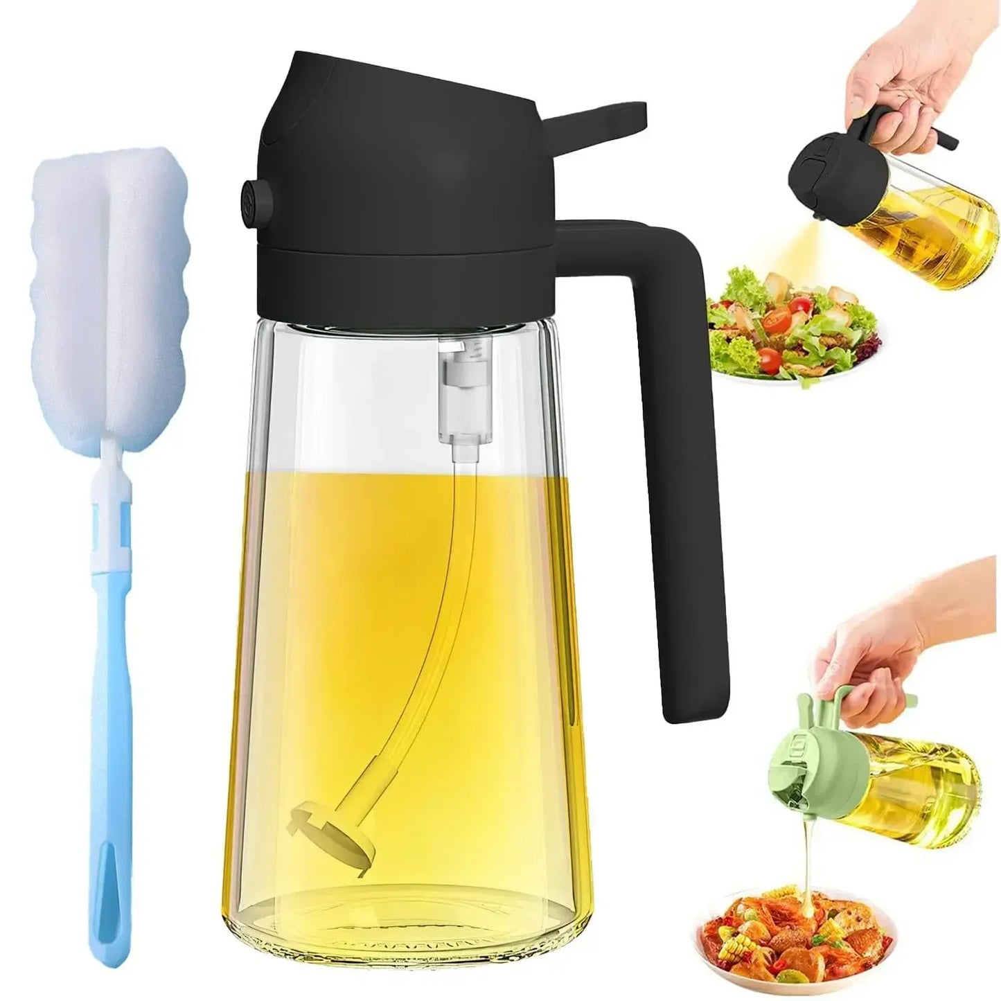 1-2PCS 2in1 Spray Oil Dispenser