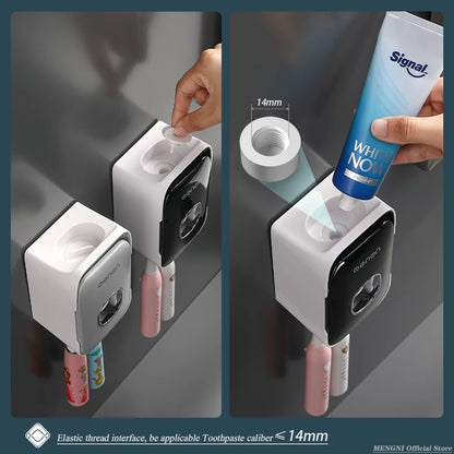 Automatic Toothpaste Dispenser with Toothbrush Holder