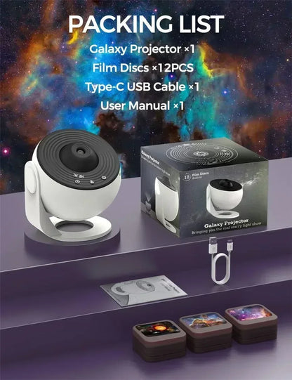 Starry Sky Night Light Galaxy Projector 360°Rotate Planetarium