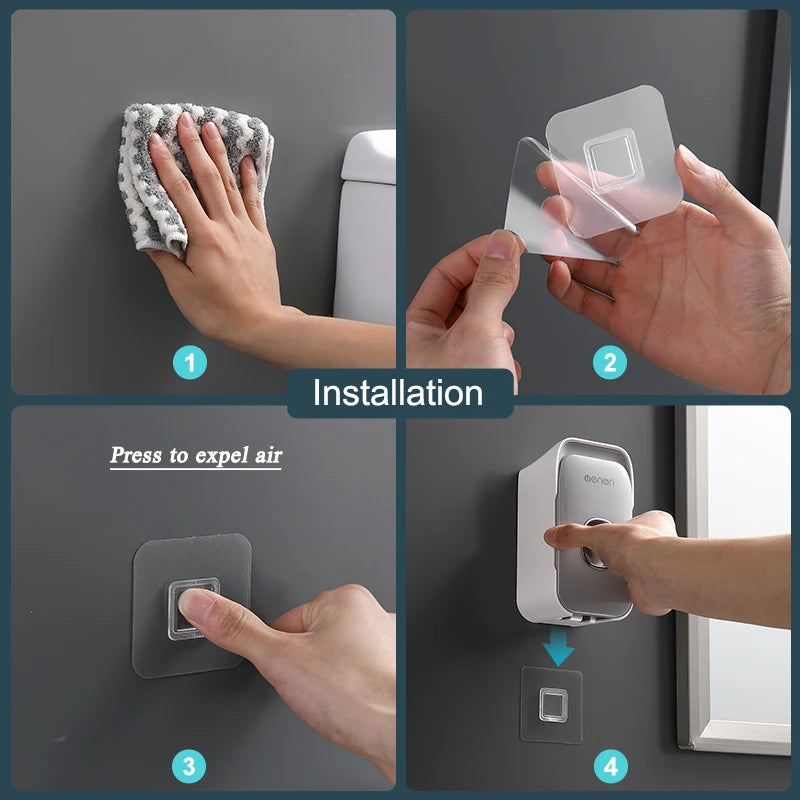 Automatic Toothpaste Dispenser with Toothbrush Holder