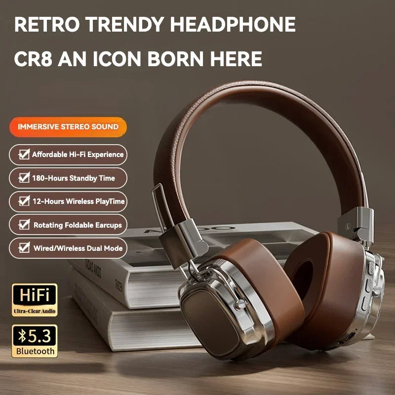 New Retro on ear headphones wireless Bluetooth