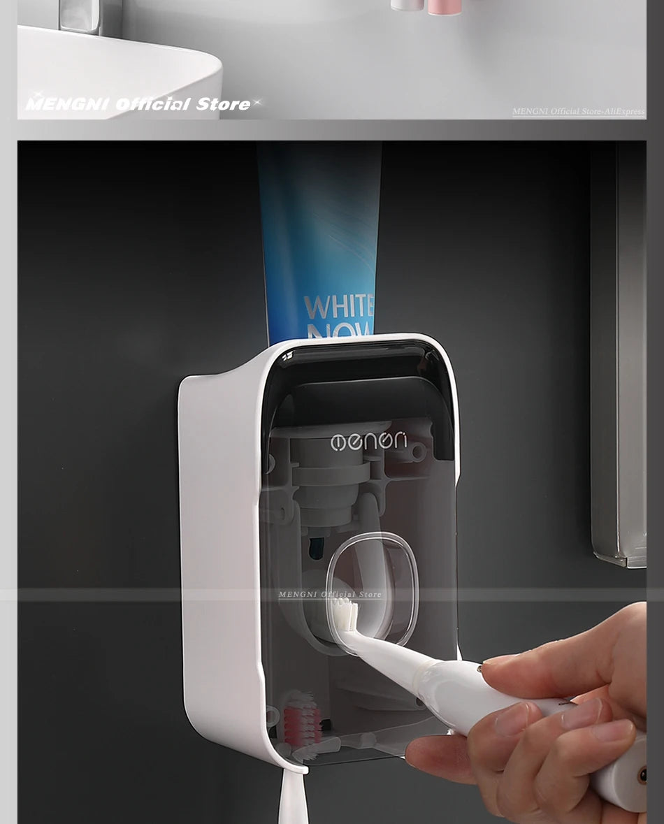 Automatic Toothpaste Dispenser with Toothbrush Holder