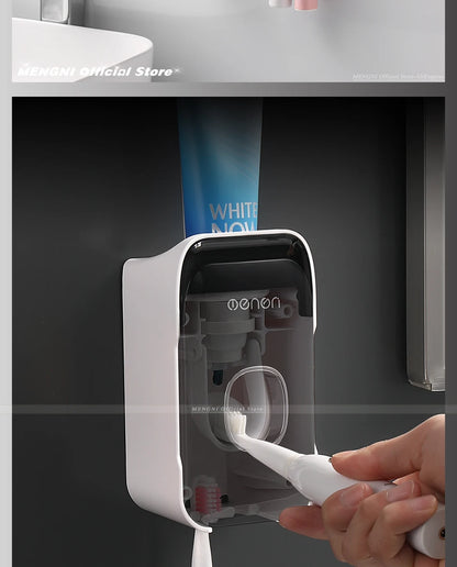 Automatic Toothpaste Dispenser with Toothbrush Holder
