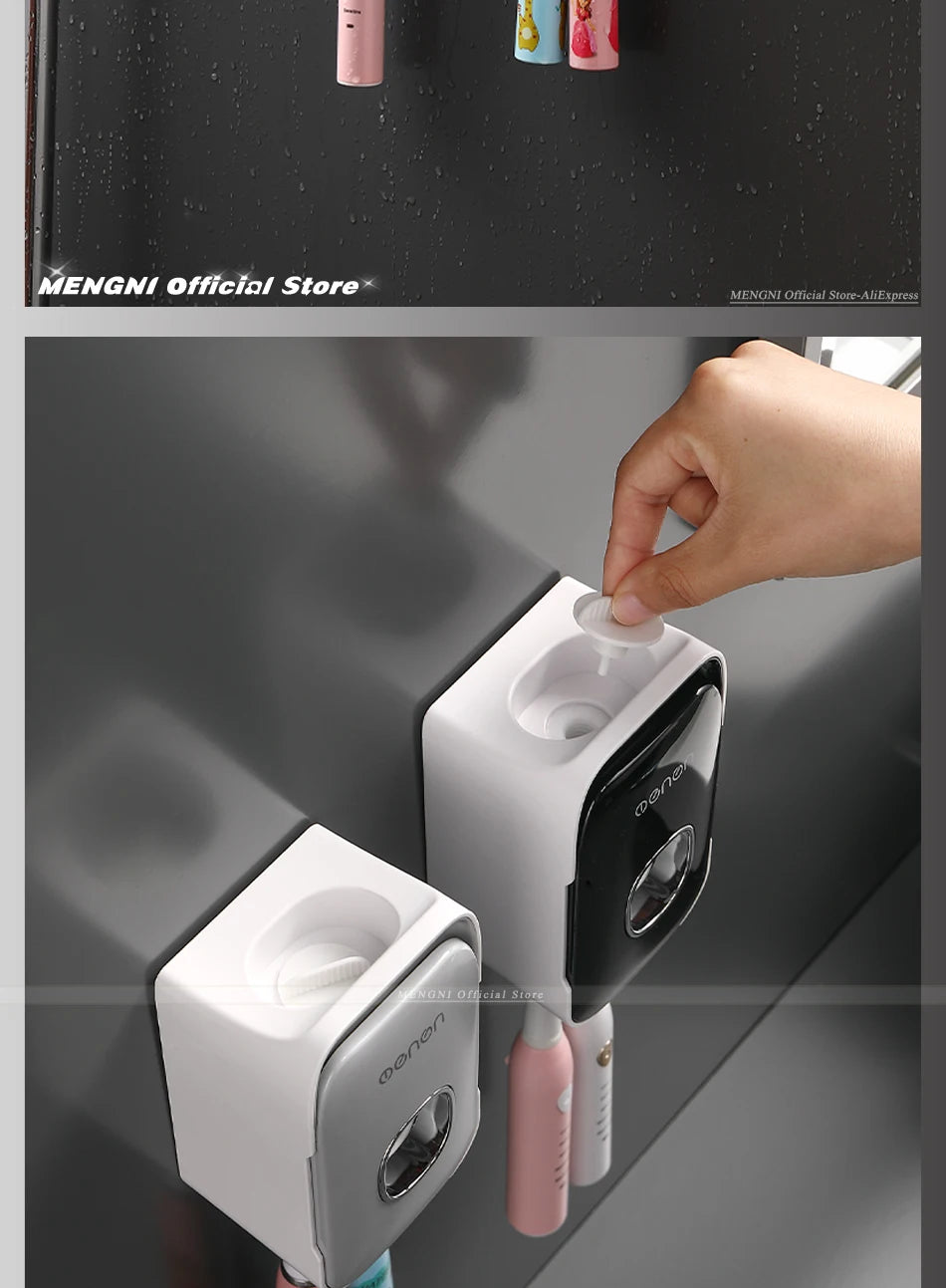 Automatic Toothpaste Dispenser with Toothbrush Holder