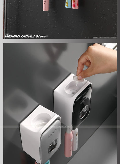 Automatic Toothpaste Dispenser with Toothbrush Holder