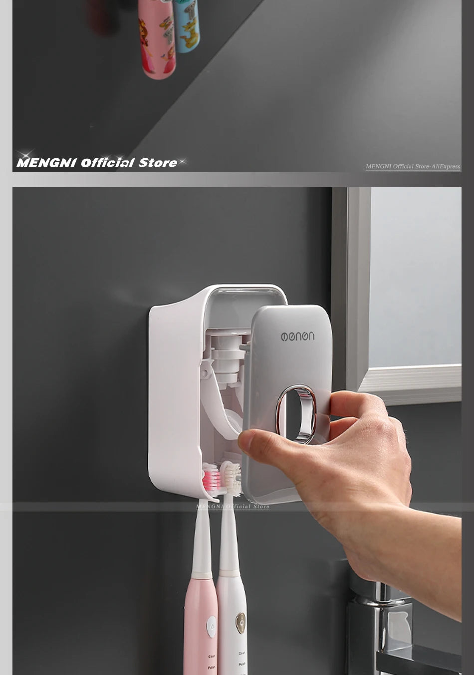 Automatic Toothpaste Dispenser with Toothbrush Holder