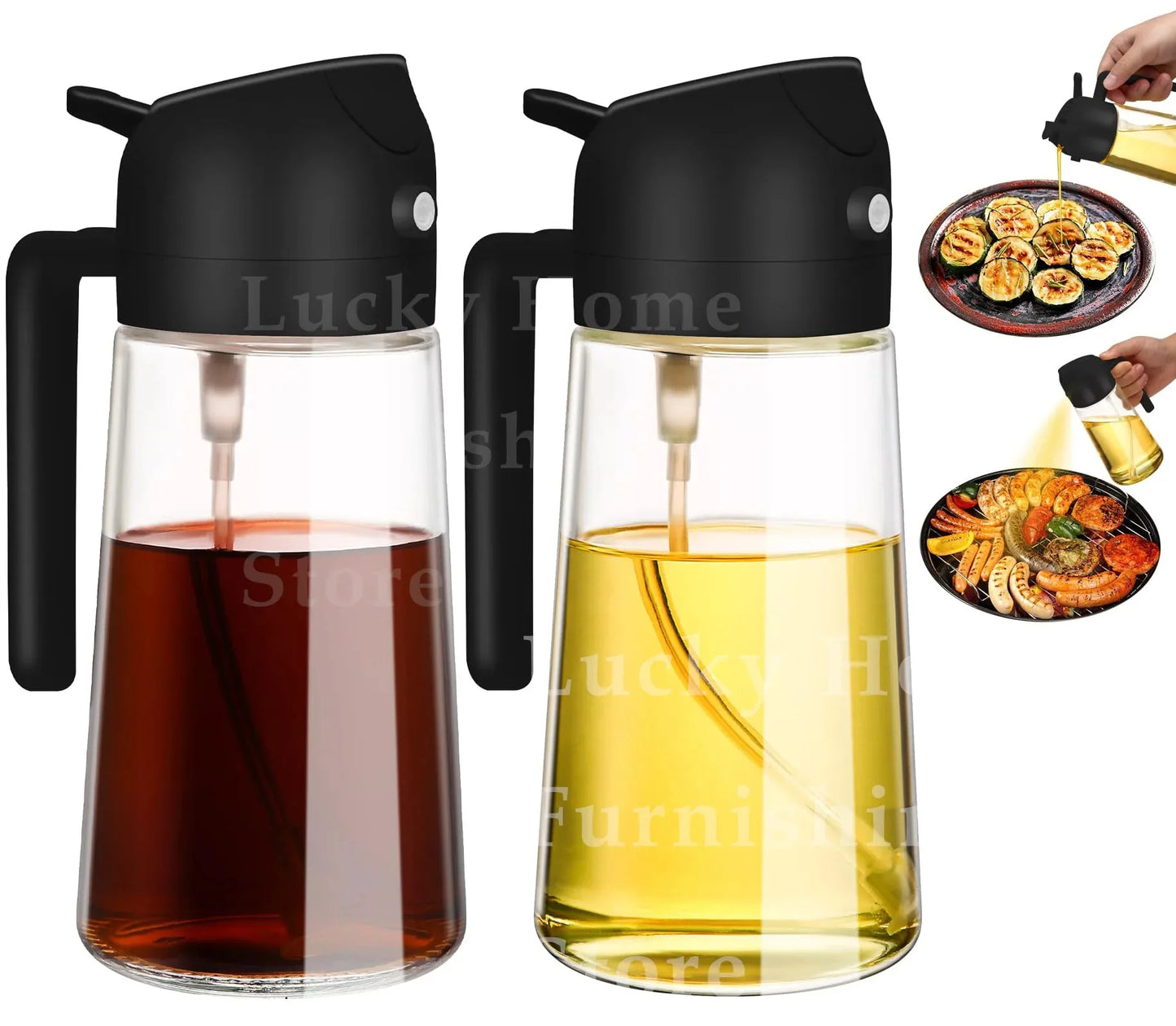 1-2PCS 2in1 Spray Oil Dispenser